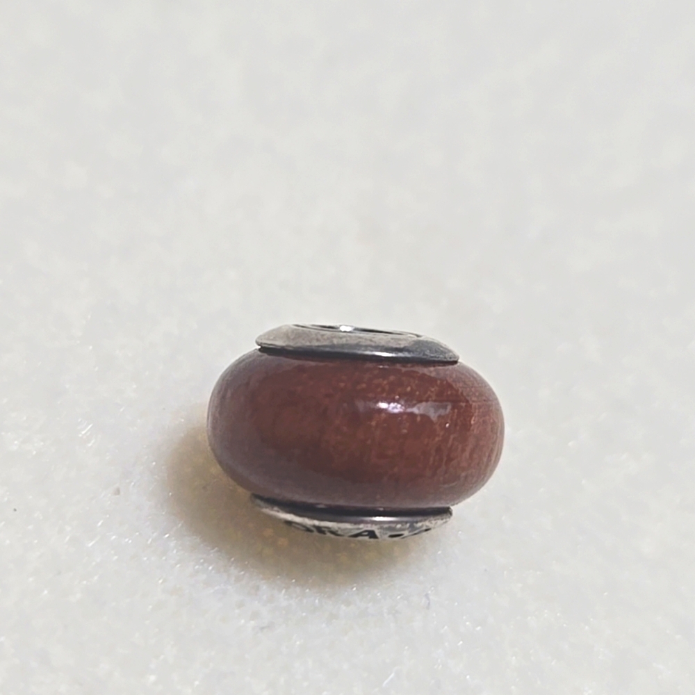 Pandora Wood Charm Muiracatiara Brown Silver 925 ALE